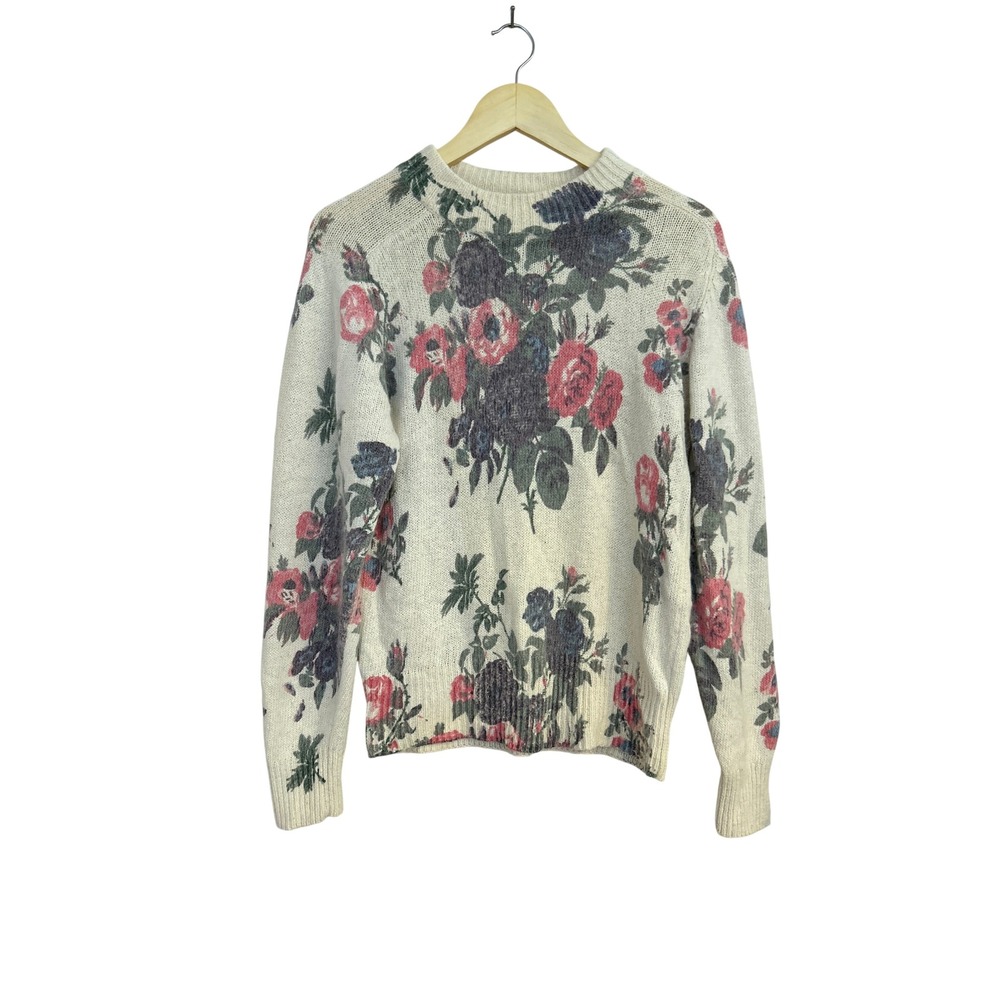 De Rotchild Vintage Floral Silk Angora Crewneck Sweater Medium‎